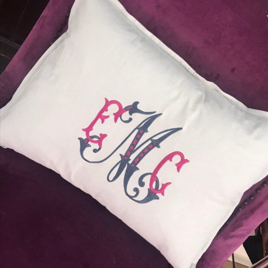 Monogrammed Linen Pillow MonogramsEtc