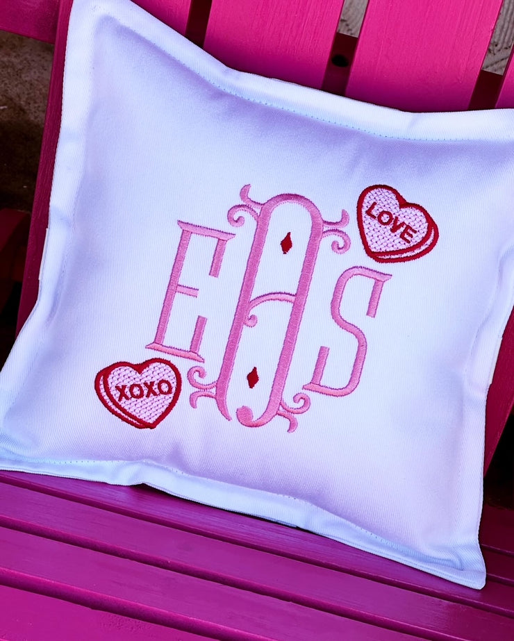 Valentine Hearts Toss Pillow