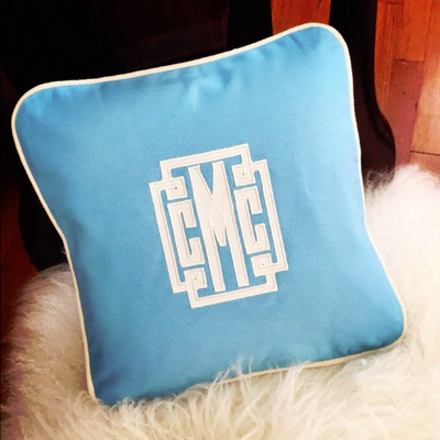 Applique Monogrammed Canvas Pillow MonogramsEtc