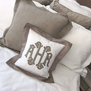 Applique Monogrammed Color Trim Pillow