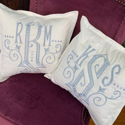20 Inch Toss Pillow with Oversized Monogram