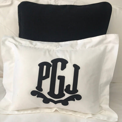 Applique Monogrammed Boudoir Pillow
