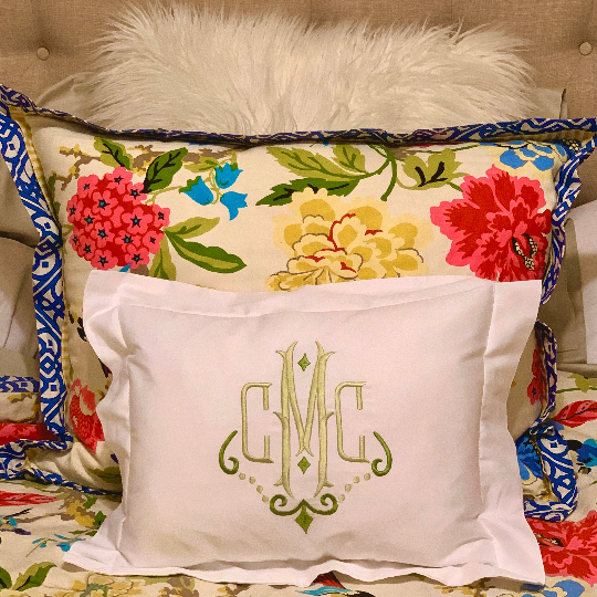 Monogrammed Boudoir Pillow