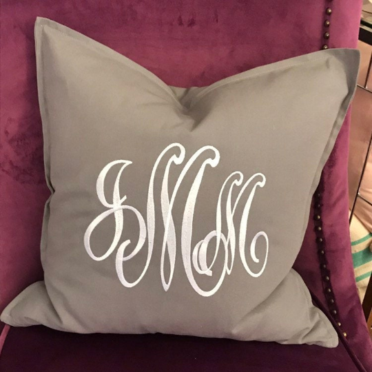 Monogrammed Cotton Pillow