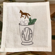 Monogrammed Mint Julep Cocktail Square - Set of Four