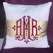 Monogrammed Gold Foil Stamped Pillow