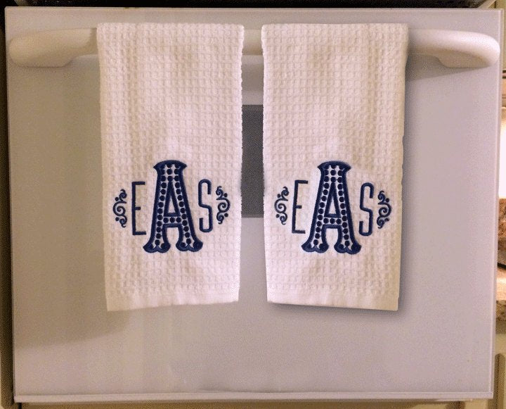 Monogrammed Kitchen Towel - Set of Two