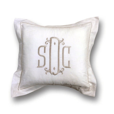 Monogrammed Hemstitch Pillow Cover
