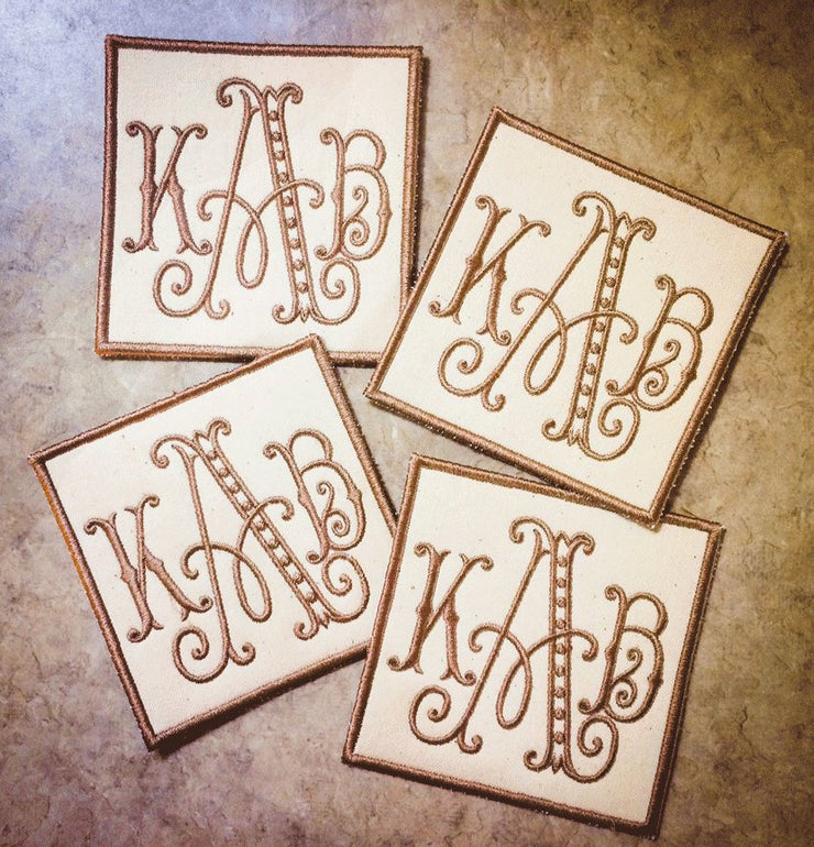 Monogrammed Canvas Coasters (set of four)