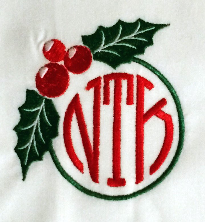 Monogrammed Holiday Placemat - Set of Four