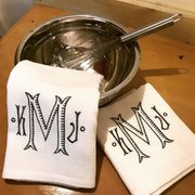 Monogrammed Kitchen Towel - Set of Two
