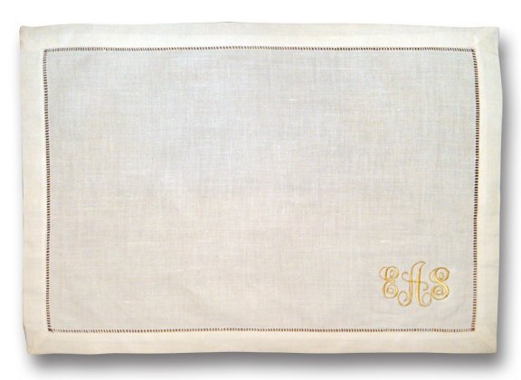 Monogrammed Hemstitch Placemat - Set of Four
