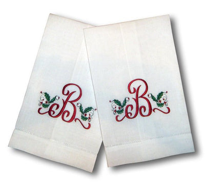 One Letter Holiday Tea Towels - Set of Two