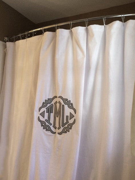 Monogrammed Applique Shower Curtain Monogramsetc