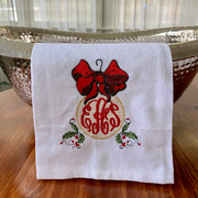 Monogrammed Holiday Ornament Towel
