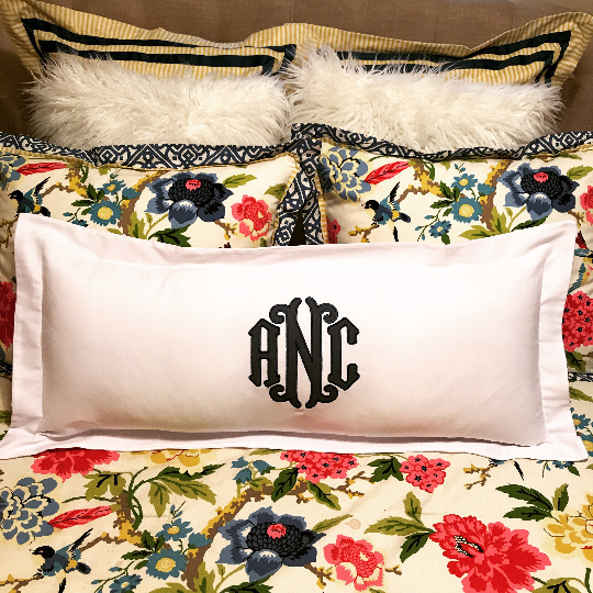 Monogrammed clearance lumbar pillow