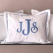Monogrammed Pillow with Satin Stitch Trim