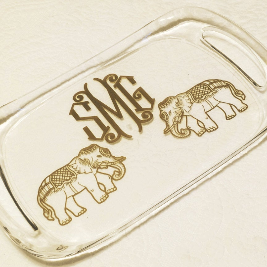 Monogrammed Acrylic Serving Tray